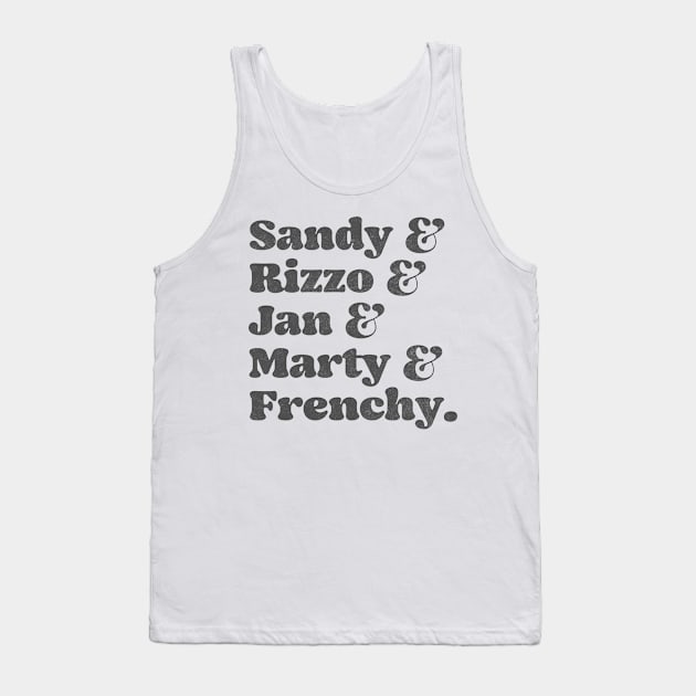 Grease Pink Ladies Names List Tank Top by DankFutura